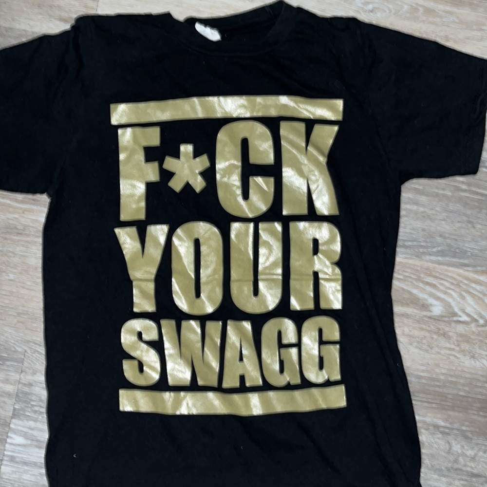 Fun shirt XS/S black gold letters